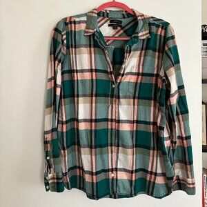 J Crew Cotton Plaid Button Up Shirt, size 12